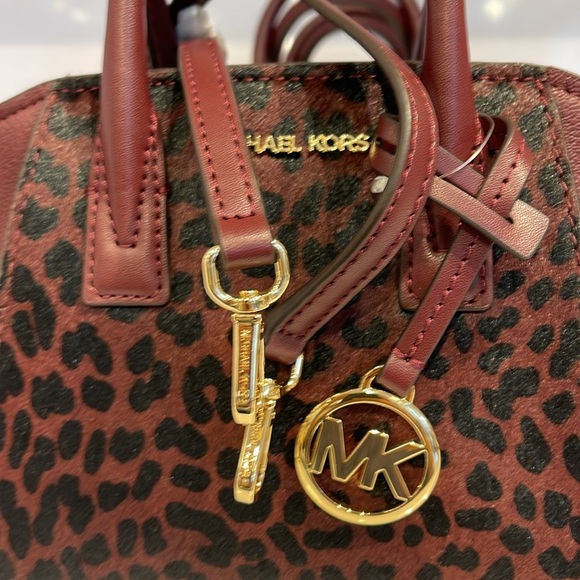 Michael Kors Avril Extra-Small Leather and Suede Satchel Crossbody Exotic Print - Picture 2 of 16